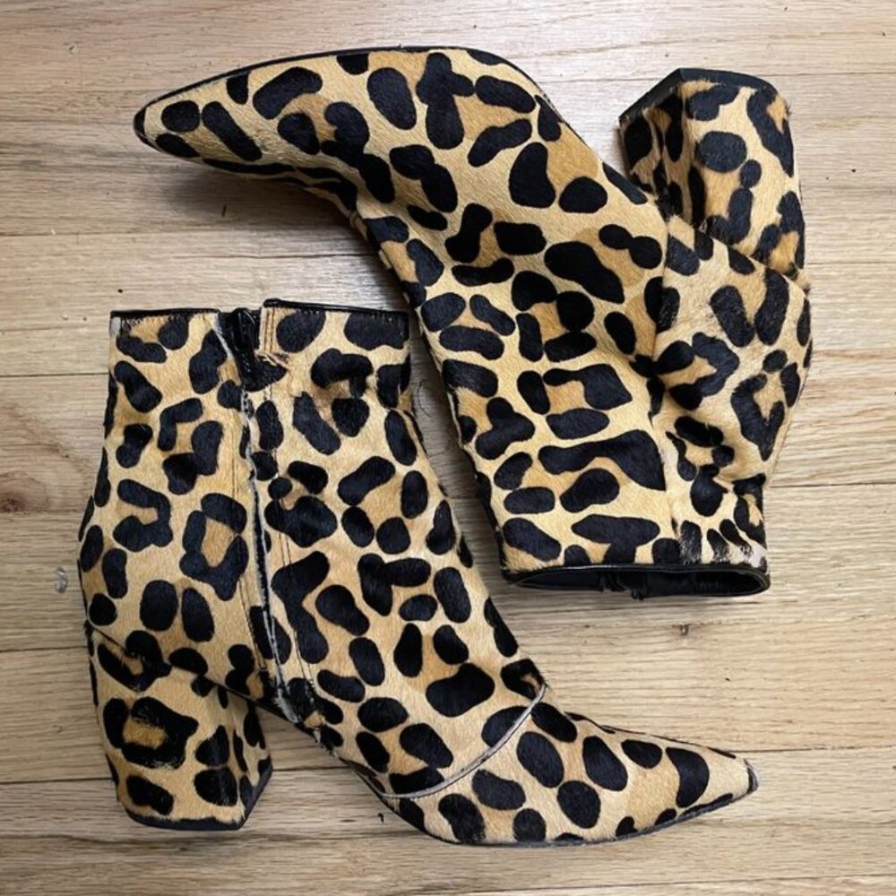 ASOS Leopard Pony Hair Booties - Size 7